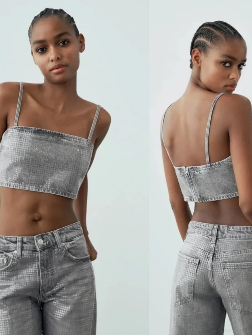 NEW ZARA sequin denim crop top size M
🚨FINAL PRICE NO DISCOUNT